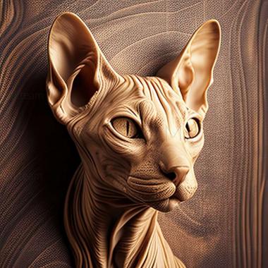3D model Peterbald cat (STL)